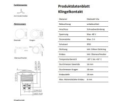Einbau-Klingeltaster, V2A-Edelstahl