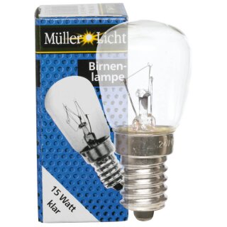 Kühlschranklampe, E14, Birnenform, klar