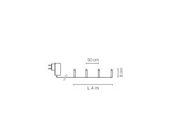 LED-Dekolichterkette, 9 Sterne, 18 Spitzen, Ø 80