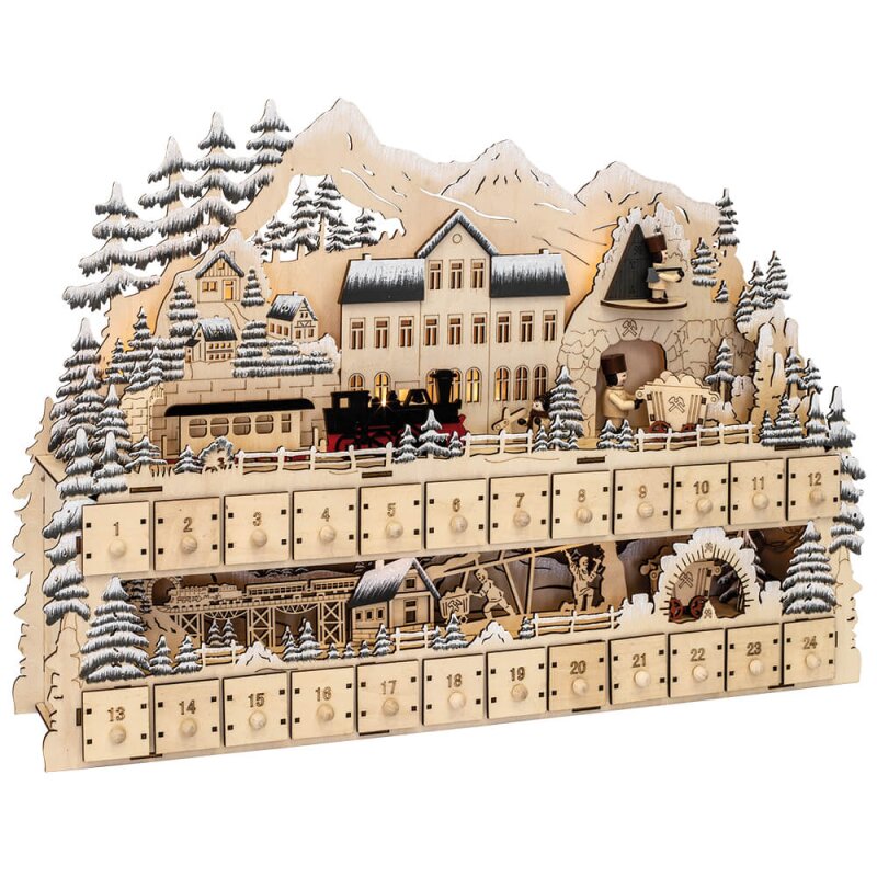 LED-Adventskalender, warmweiße LEDs