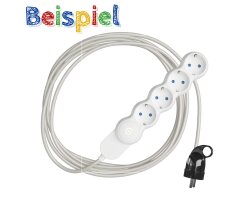 Mehrfachsteckdose 4-er mit LED-Licht , ohne Kabel, mit Erdung 16A 250V 3500W
