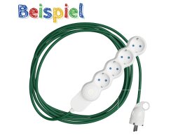 Mehrfachsteckdose 4-er mit LED-Licht , ohne Kabel, mit Erdung 16A 250V 3500W