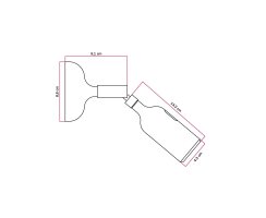 Wandlampe Fermaluce aus Silikon mit Schwenkgelenk und integriertem Schalter