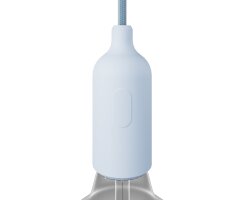 Lampenfassung aus Silikon mit Schalter u. verdeckter Zugentlastung Kit E27
