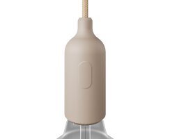 Lampenfassung aus Silikon mit Schalter u. verdeckter Zugentlastung Kit E27