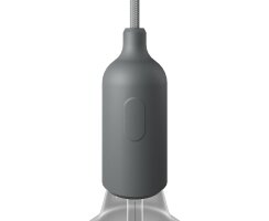Lampenfassung aus Silikon mit Schalter u. verdeckter Zugentlastung Kit E27