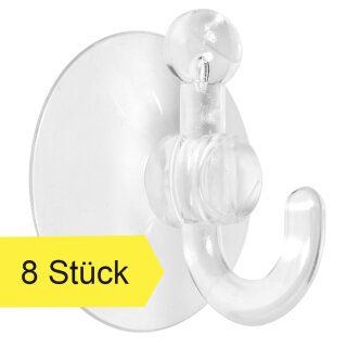 Saugnäpfe, mit Haken Kunststoff, 8er-Set