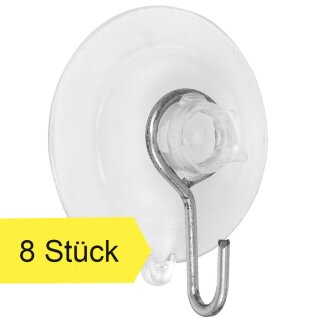 Saugnäpfe, mit Haken Metall 8er-Set