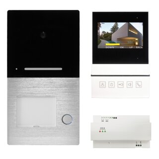 Türsprechanlagen Video-Set, VILLA-BASIC, Aufputz, 2-Draht-BUS-Technik