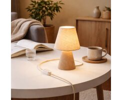 Holz Tischlampe MOSAIC – Lampensockel aus Erlenholz (Creative Cables)