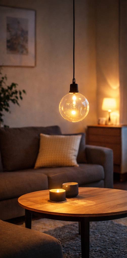 LED Lampe BOWL im Wohnzimmer
